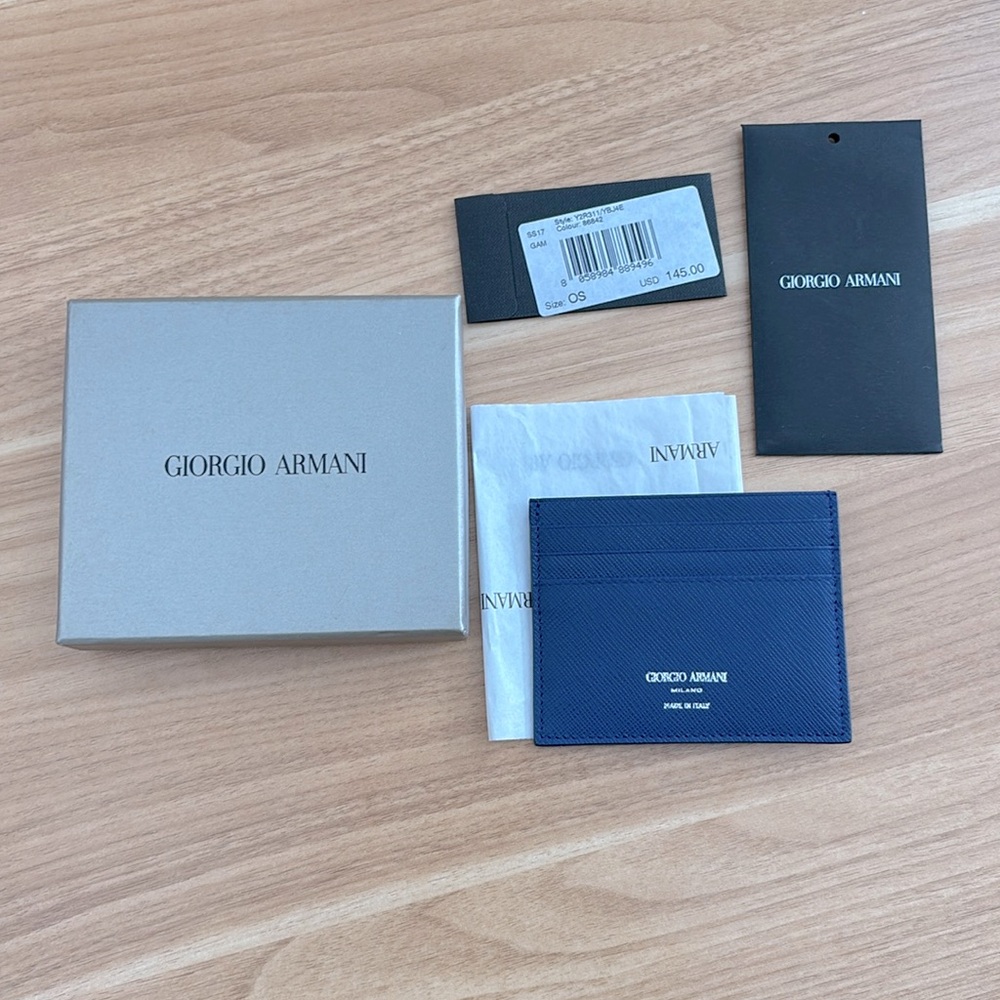 Giorgio Armani blue leather wallet